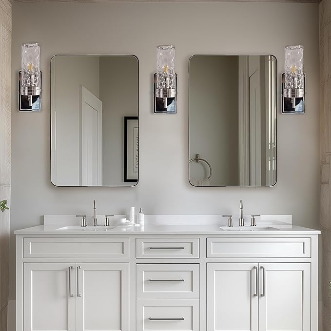 ANDY STAR Chrome Mirror for Bathroom, Rectangular Stainless Steel Rounded - Image 7