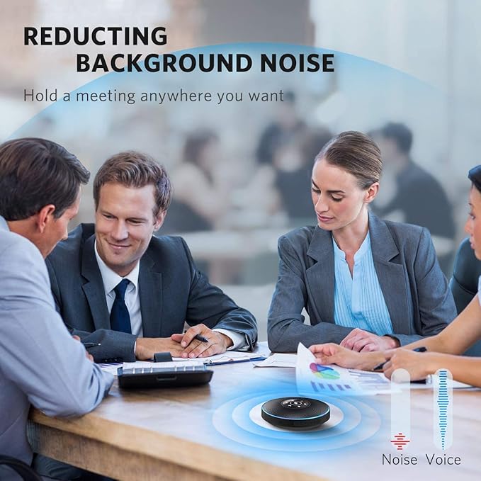 EMEET Bluetooth Speakerphone M2 Black Conference Speaker - Image 4