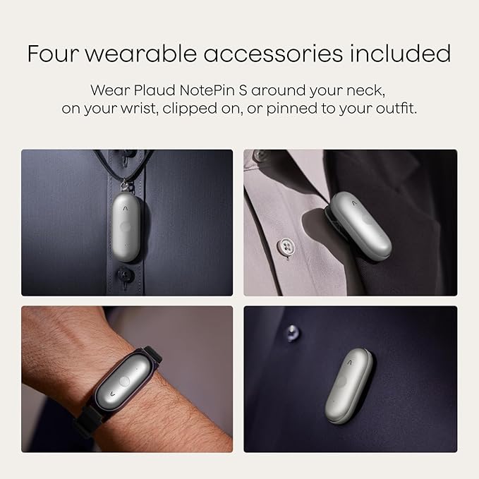 Plaud NotePin S AI Voice Recorder, Wearable AI Notetaker, AI Transcribe & - Image 3