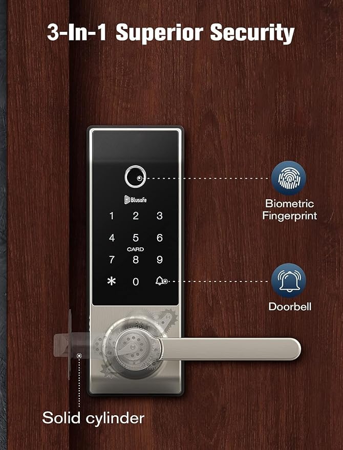 Smart Lock Doorbell Fingerprint Smart Door Lock Deadbolt - Image 3