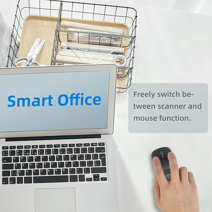THARO New Wireless Mouse Barcode Scanner, 2-in-1 Design 2D Handheld Barcode - Image 5