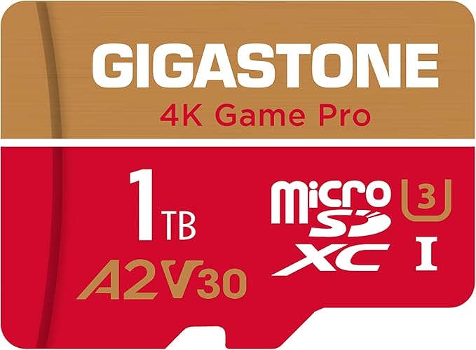 【for Switch 1 Only】 GIGASTONE 1TB Micro SD Card, 4K Game Pro, MicroSDXC Memory by Gigastone
