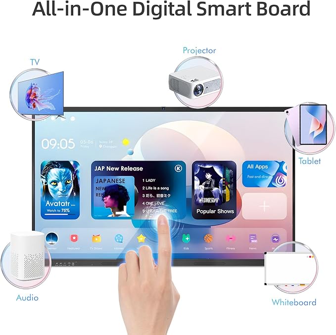 55" Smart Board, Interactive Whiteboard, 4K UHD Touchscreen, Android 13 - Image 3