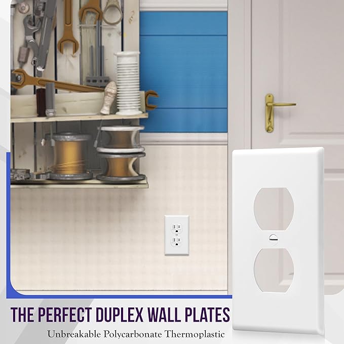 ENERLITES Duplex Wall Plates Kit, Electrical Outlet Covers, Standard Size - Image 3