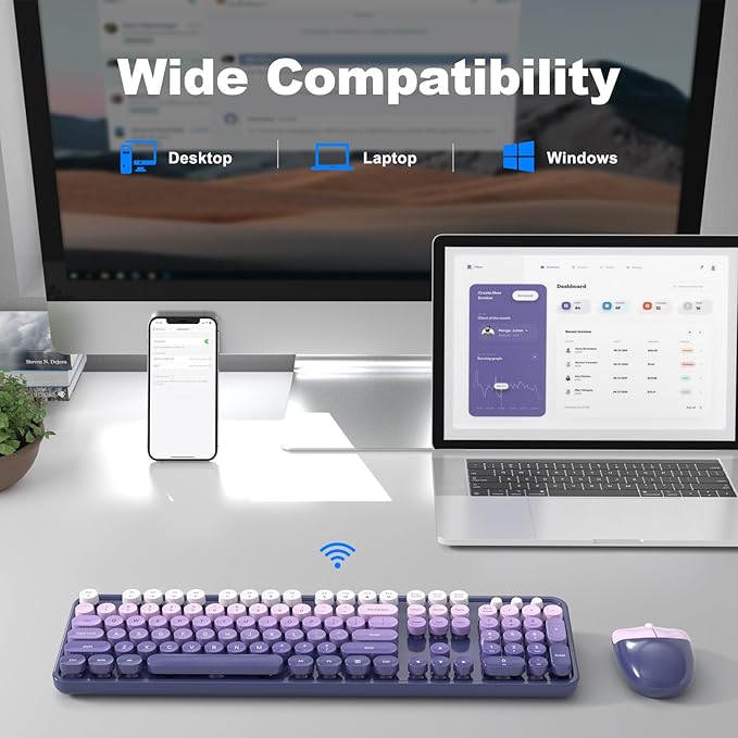 MOFII Wireless Keyboard and Mouse Combo, Full Size 2.4G Plug and Play - Image 4