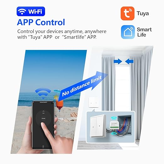 DieseRC WiFi Smart Roller Shutter Controller Module, Tuya APP WiFi Control - Image 4