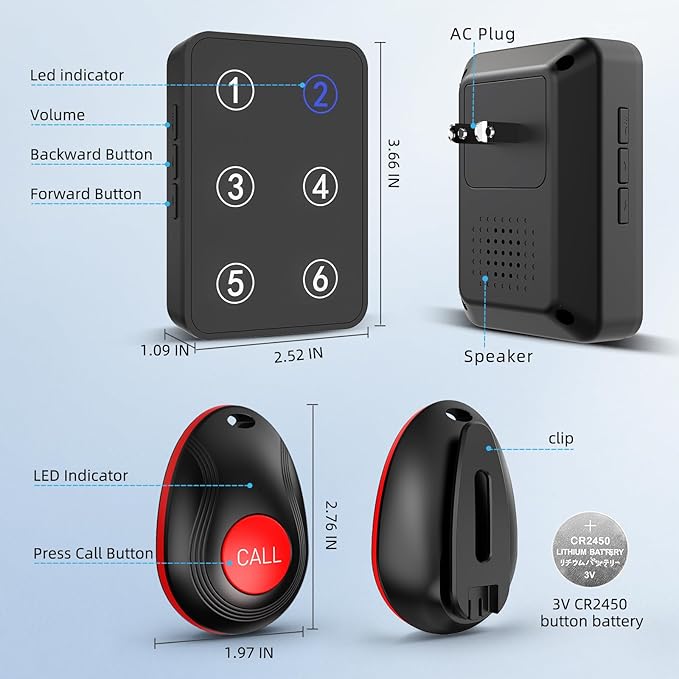 CallToU Wireless Call Button Caregiver Pager Nurse Call System - Image 8