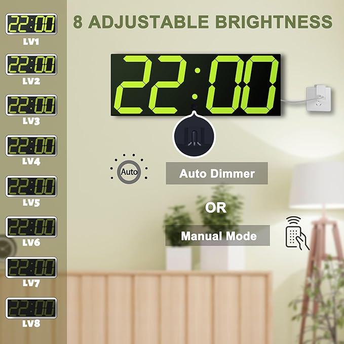 CHKOSDA LED Large Digital Wall Clock, Oversize Digital Clock - Image 3