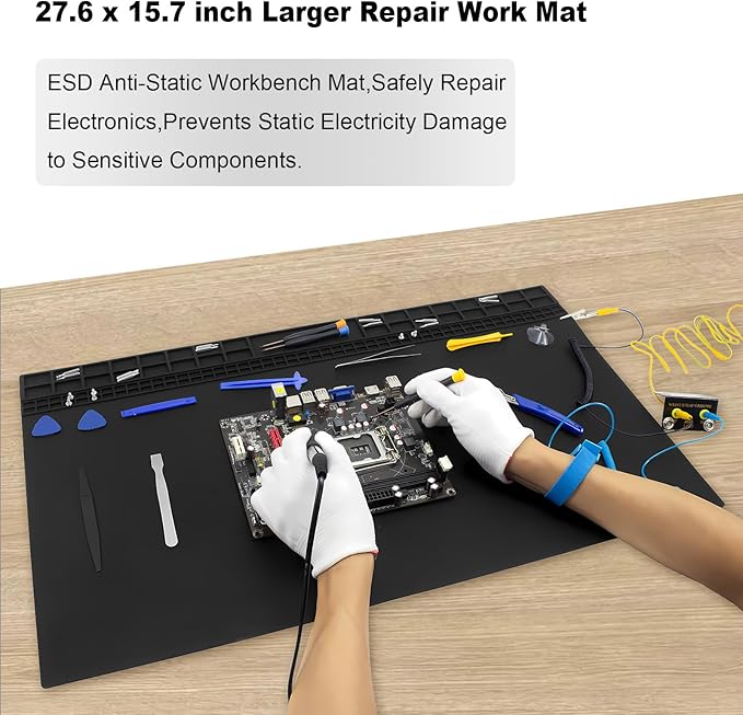 Anti Static Soldering Mat, Extra Large 27.6" x 15.7" Heat Resistant 932°F Large - Image 7