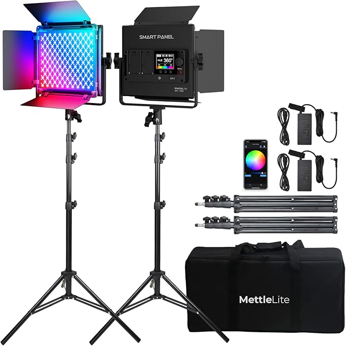 Mettlelite SPL210C Light Kit 2 Packs, RGB LED Video Light by Mettlelite