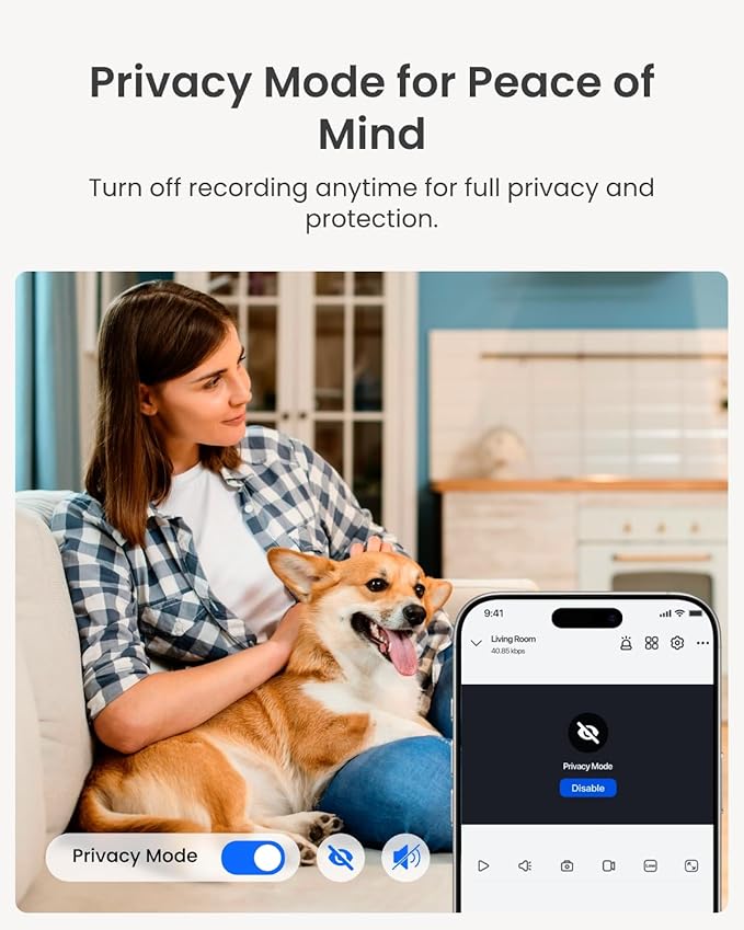 REOLINK 4MP Indoor Security Camera E1, Plug-in 2.4G Wireless WiFi 6 - Image 5