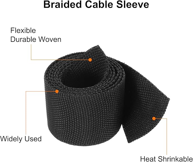 MECCANIXITY Braided Cable Sleeves Heat Shrinkable Fabric Sleeving, Network - Image 4