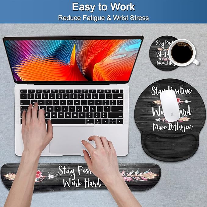 Keyboard Wrist Rest and Mouse Pad Wrist Support Set - Image 4