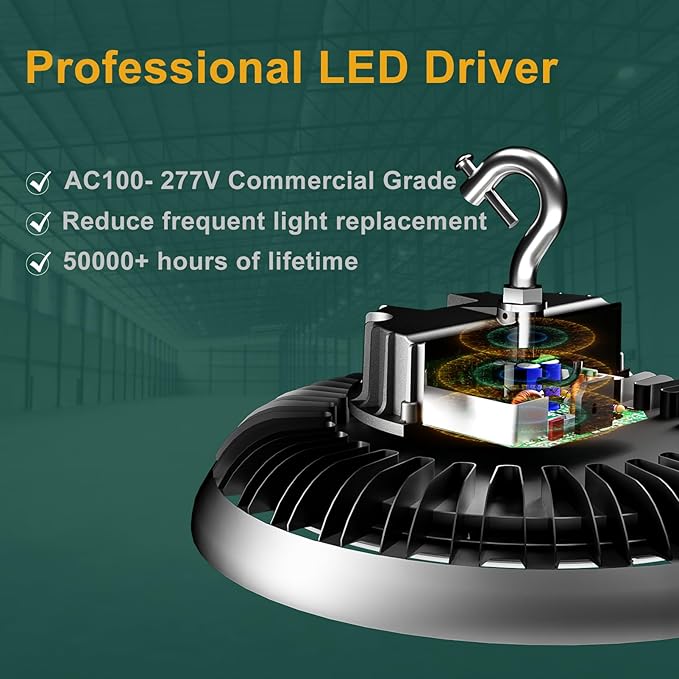 ACOHOOK LED High Bay Light 420W 60000lm 5000K High Bay LED Shop Lights - Image 4