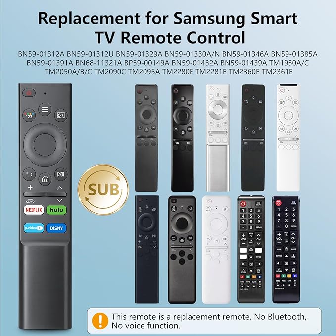 【Pack of 2】 Universal for Samsung-Smart-TV-Remote-Control Replacement for - Image 3