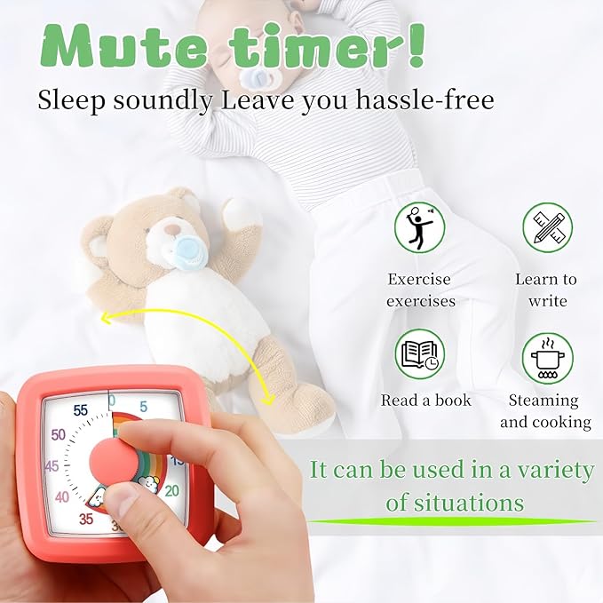 Visual Timer for Kids Adults, 60-Minute Countdown Timer for Classroom, Pomodoro - Image 8