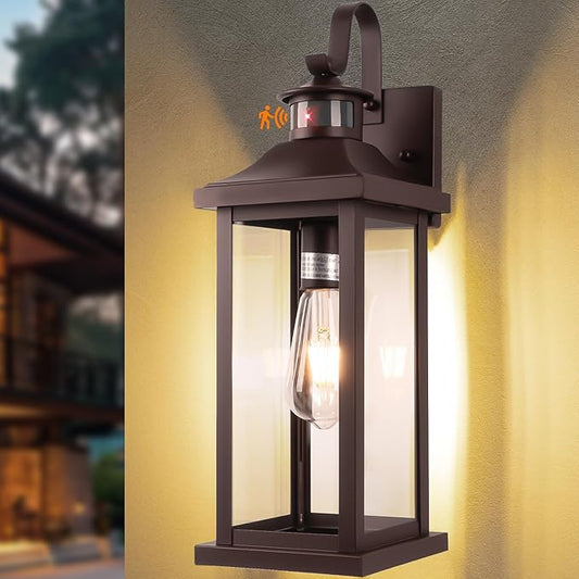 Roravilila 1-Pack 18 Inch Oil Rubbed Bronze Motion Sensor Outdoor Wall Lantern by DiscoverBeautyofLighting