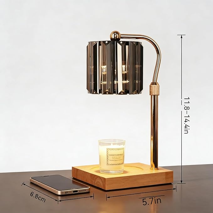 Candle Warmer Lamp with Timer & Dimmer – Artistic Glass Shade Desk Lamp - Image 2