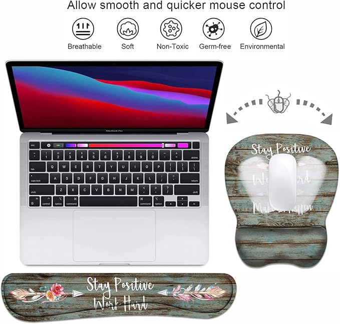 Mouse Pad Wrist Support and Keyboard Wrist Rest Set - Image 3