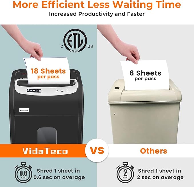 VidaTeco Paper Shredder for Home Office Heavy Duty - Image 7