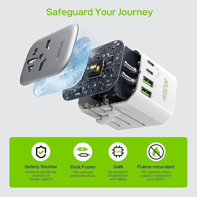 EPICKA Pulse 45W European Travel Plug Adapter, Universal Power Adapter - Image 6