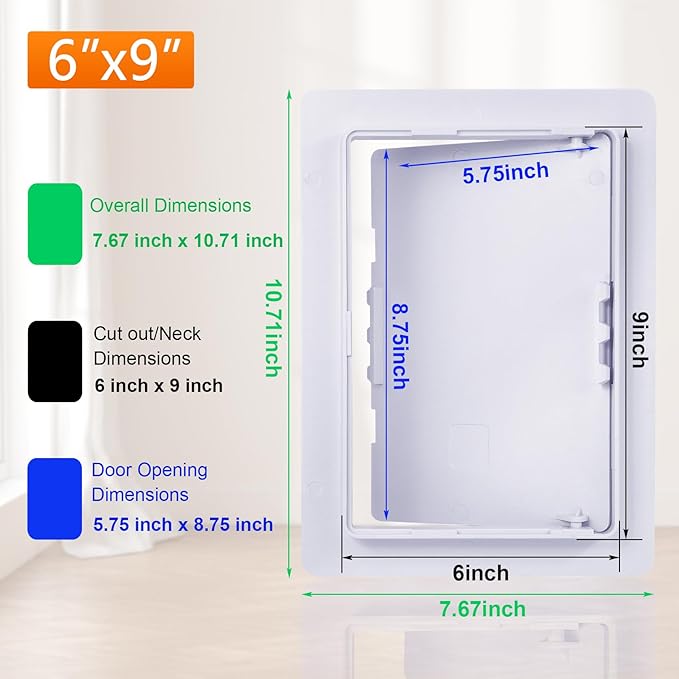 Suteck Plastic Access Panel for Drywall Ceiling 6 x 9 Inch Reinforced Plumbing - Image 2