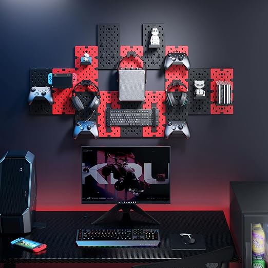 PEGZONE Controller and Headphone Holder Wall Mount, Modular Gaming Pegboard - Image 7