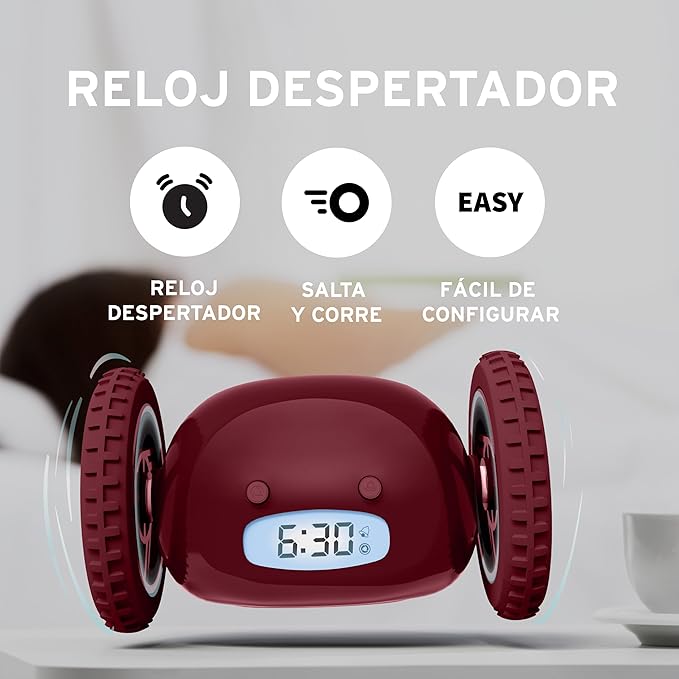 CLOCKY Extra Loud Alarm Clock for Heavy Sleepers on Wheels Rolls Runs Away - Image 7