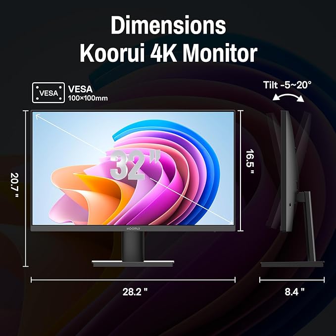 KOORUI 32 inch 4K Computer Monitor - Image 8
