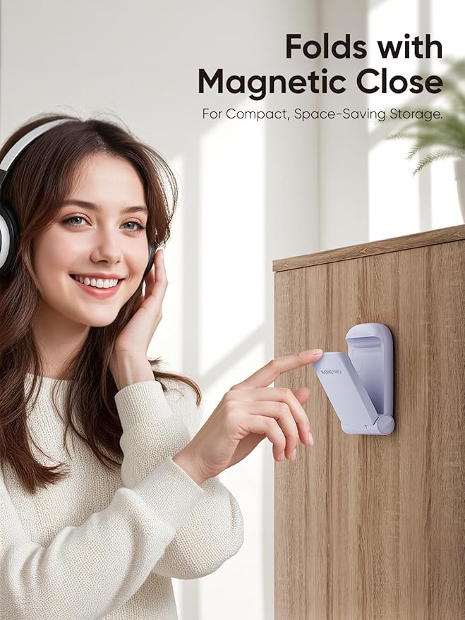 MAMUVIMO Headphone Stand, Headset Stand Foldable ＆ Sticky, Headphone Holder - Image 3