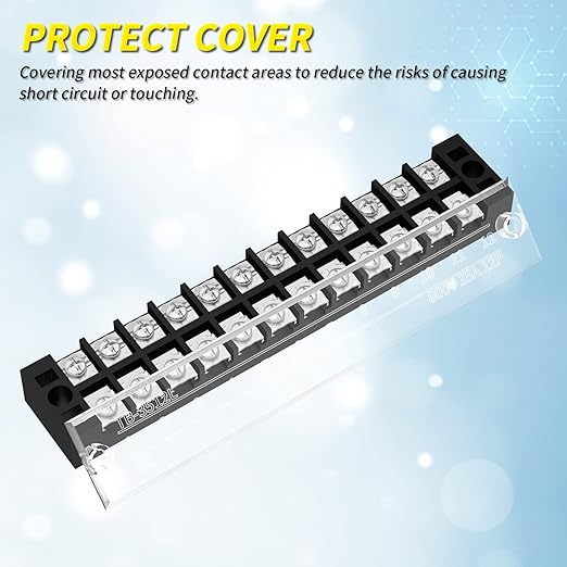 Joinfworld 35A Terminal Block 12 Position Screw Terminal Strip Dual Row - Image 5