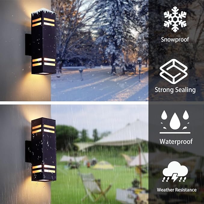 iYogaled Up and Down Lights Outdoor Wall Light Fixtures, Aluminum Dusk to Dawn - Image 3