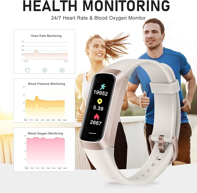 Fitness Tracker with 24/7 Heart Rate Blood Oxygen Sleep Monitor, 1.1" AMOLED - Image 3
