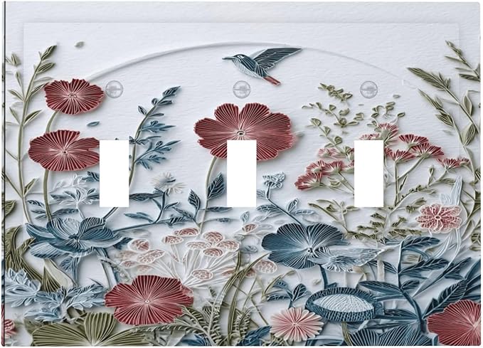 Bvtewkhz Wildflowers Flowers Floral Plants 3 Gang Triple Toggle Wall Plate by Unknown