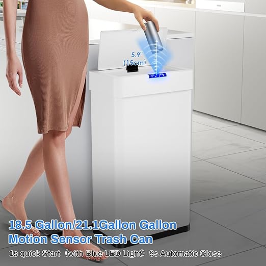 AthLike Sensor Trash Can, Touchless Motion Sensor Trash Bin, Smart Automatic - Image 3
