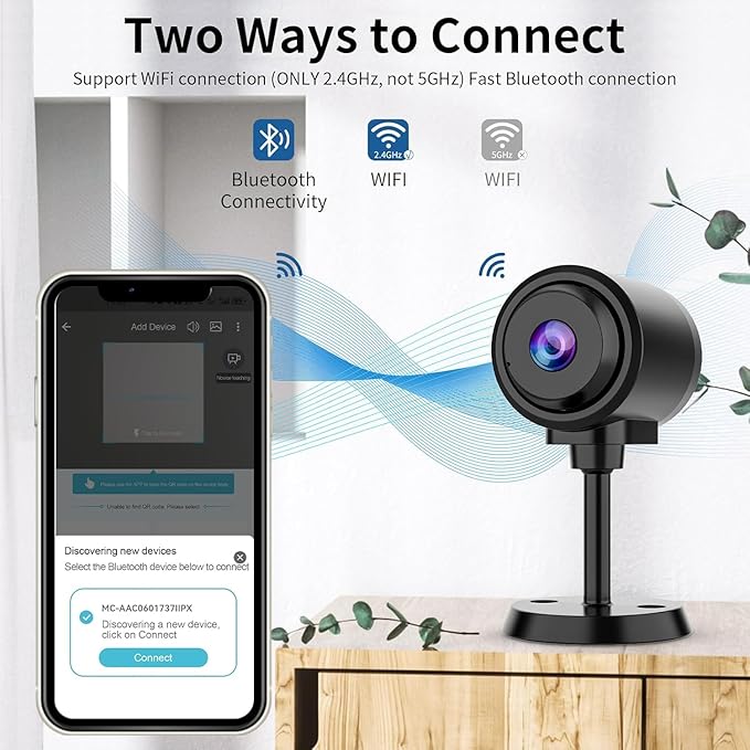 VSTARCAM Tiny Camera for Home Security 1Pcs, 2.4GHz WiFi Portable Battery - Image 7