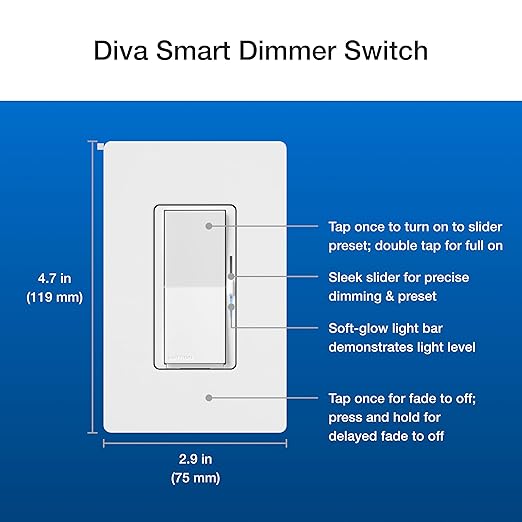 Lutron Diva Smart Dimmer Light Switch 3-Way Kit - Image 13