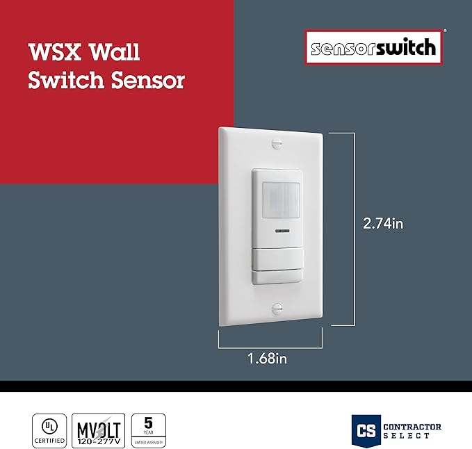 SensorSwitch Wall Mount Motion Sensor Switch, Passive Infrared Wall Switch and - Image 4