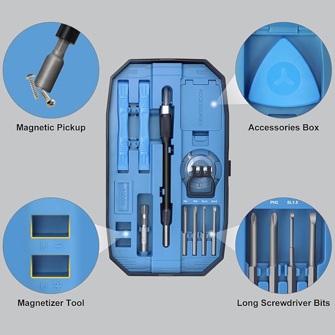 STREBITO Precision Screwdriver Set 153 in 1 Small Magnetic Screwdriver Set - Image 6