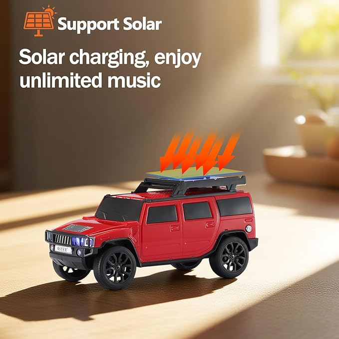 WSTER WS-696 Solar Bluetooth Replica Speaker – Portable Modern Off-Road Car - Image 5