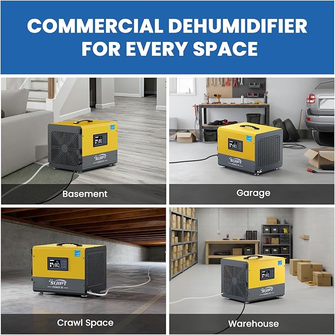 Crawl Space Dehumidifier with Pump, Sijipt 70 Pints Commercial Dehumidifier - Image 7