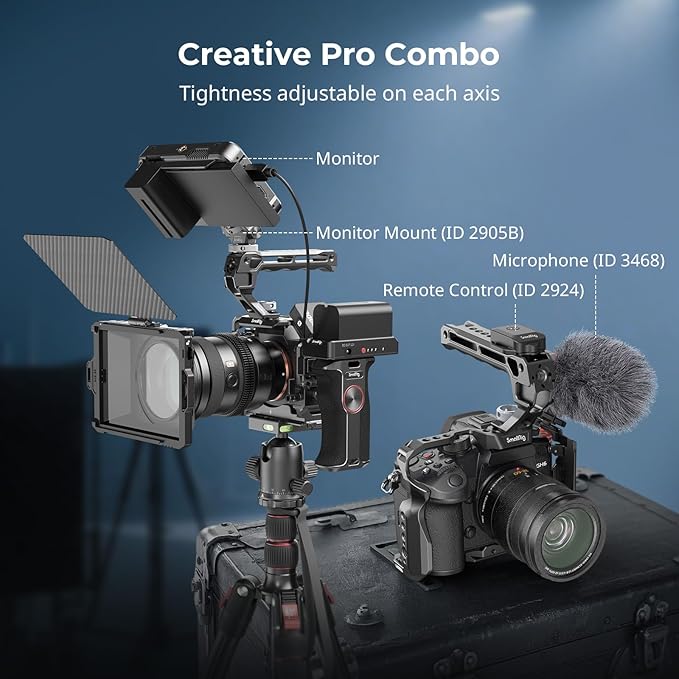 SMALLRIG Top Handle with Monitor Mount Kit, with 3/8"-16 Locating Holes - Image 9