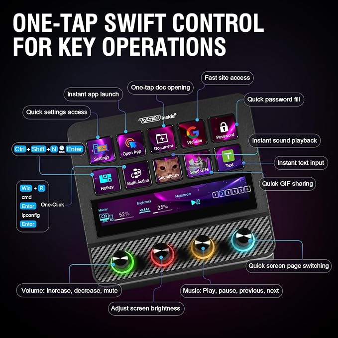 VSDINSIDE Macro Pad, Streaming Deck Stream Controller Soundboard Keypad - Image 2