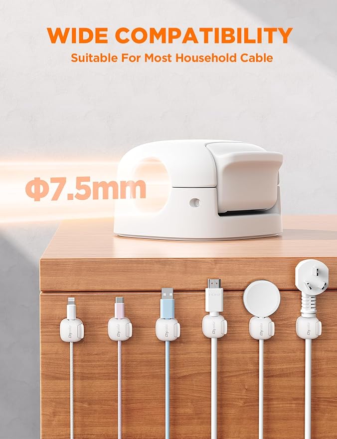 6Pack Cord Organizer, Chfeila Compact Dual Spring & Clasp Lock Cable Management - Image 5