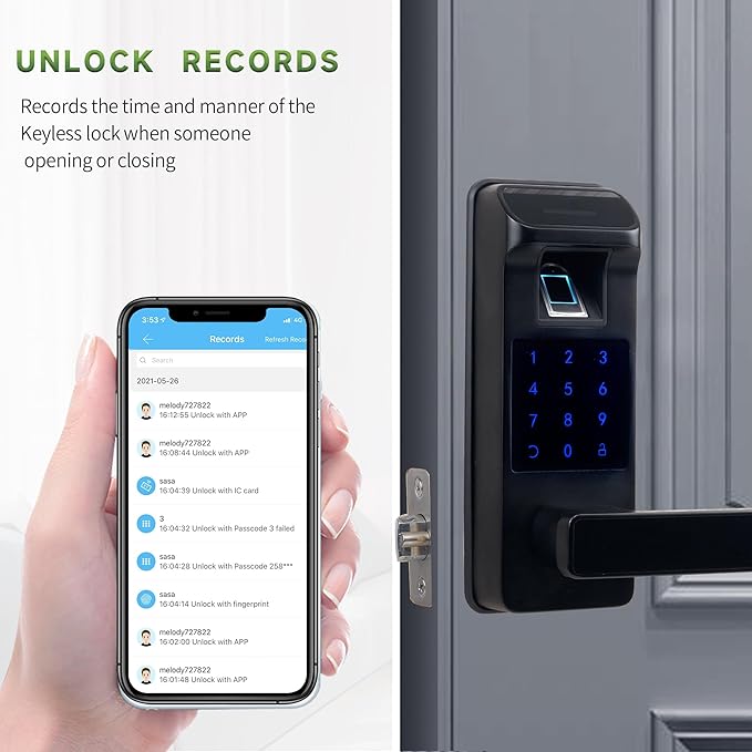 Harfo Smart Door Lock, Heavy Duty 5 in 1 Keyless Entry Door Lock, Full App - Image 3