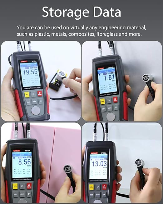 Wintact Digital Ultrasonic Thickness Gauge, Range 0.039 to 11.81 in - Image 6