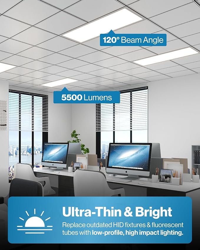 Sunco 24 Pack 2x4 LED Flat Panel Light Drop Ceiling Office Shop Commercial - Image 8