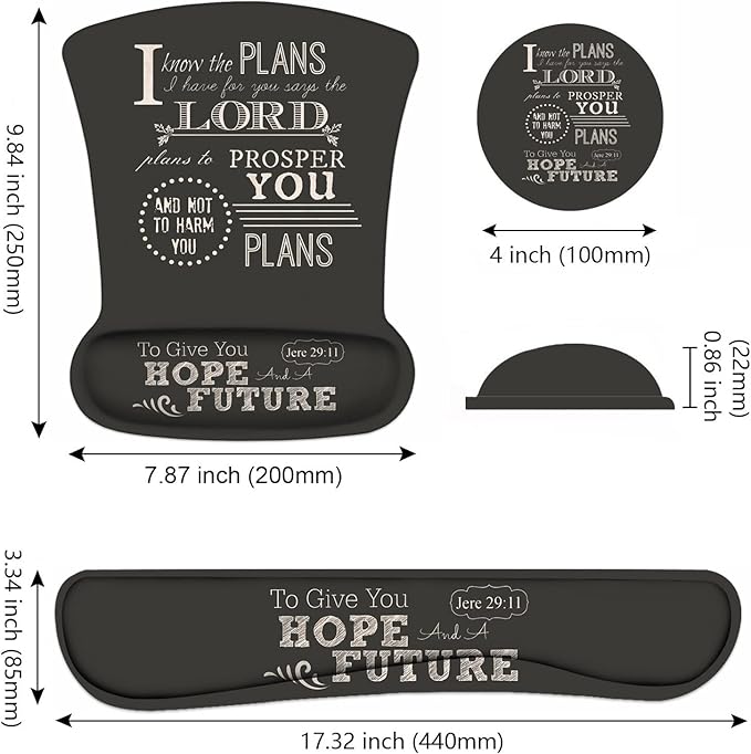 Ergonomic Mouse Pad Wrist Support and Keyboard Wrist Rest Set - Image 3