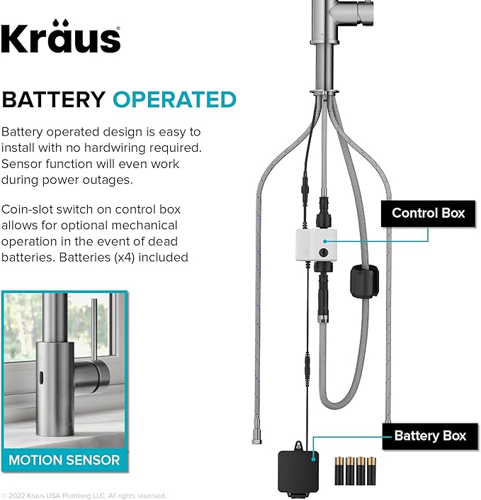 KRAUS Oletto Touchless Sensor Commercial Pull-Down Single Handle Kitchen Faucet - Image 10