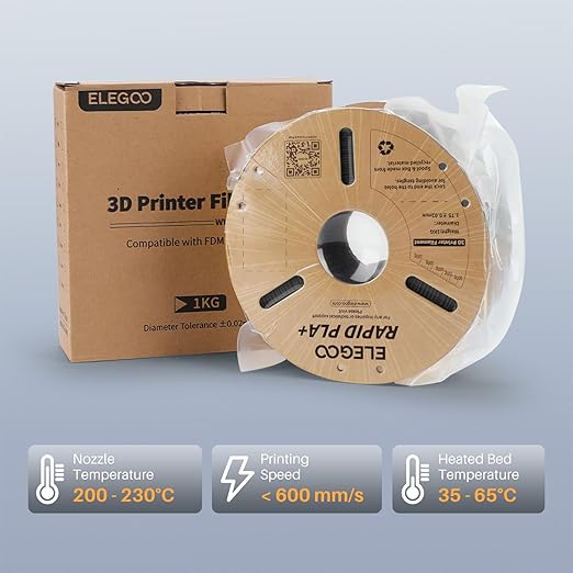 ELEGOO Rapid PLA Plus Filament 1.75mm Orange 1KG, PLA+ 3D Printer Filament - Image 6